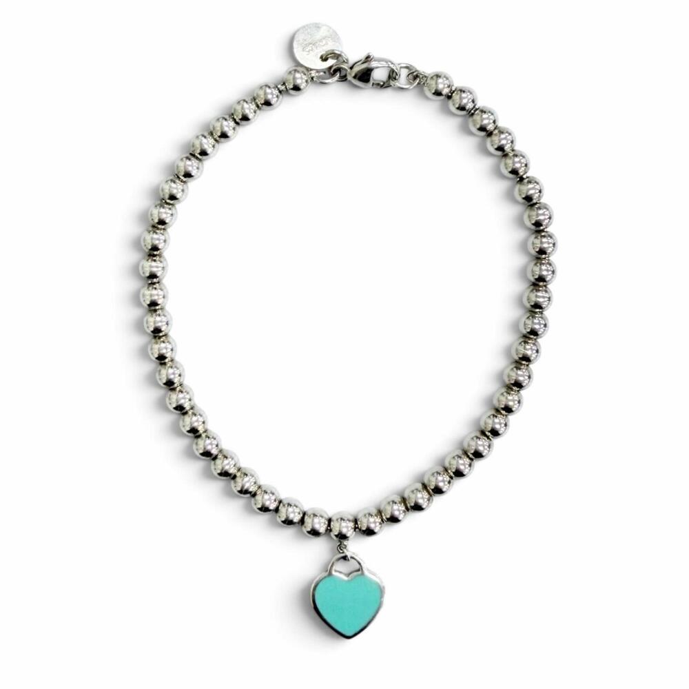 TIFFANY & CO. Silver Heart Charm Bracelet